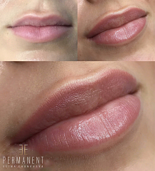 Перманентный макияж губ в технике 